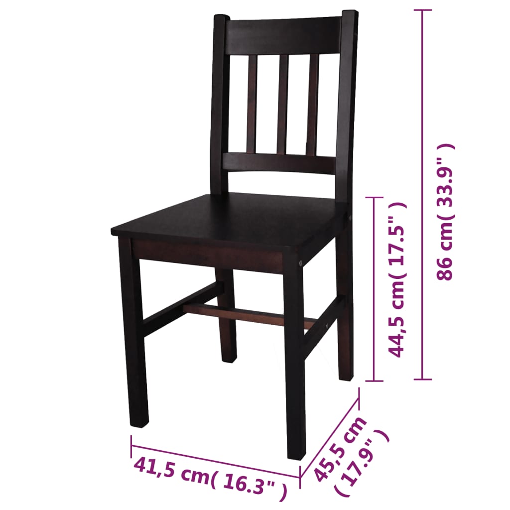 Eetkamerstoelen 4 st grenenhout