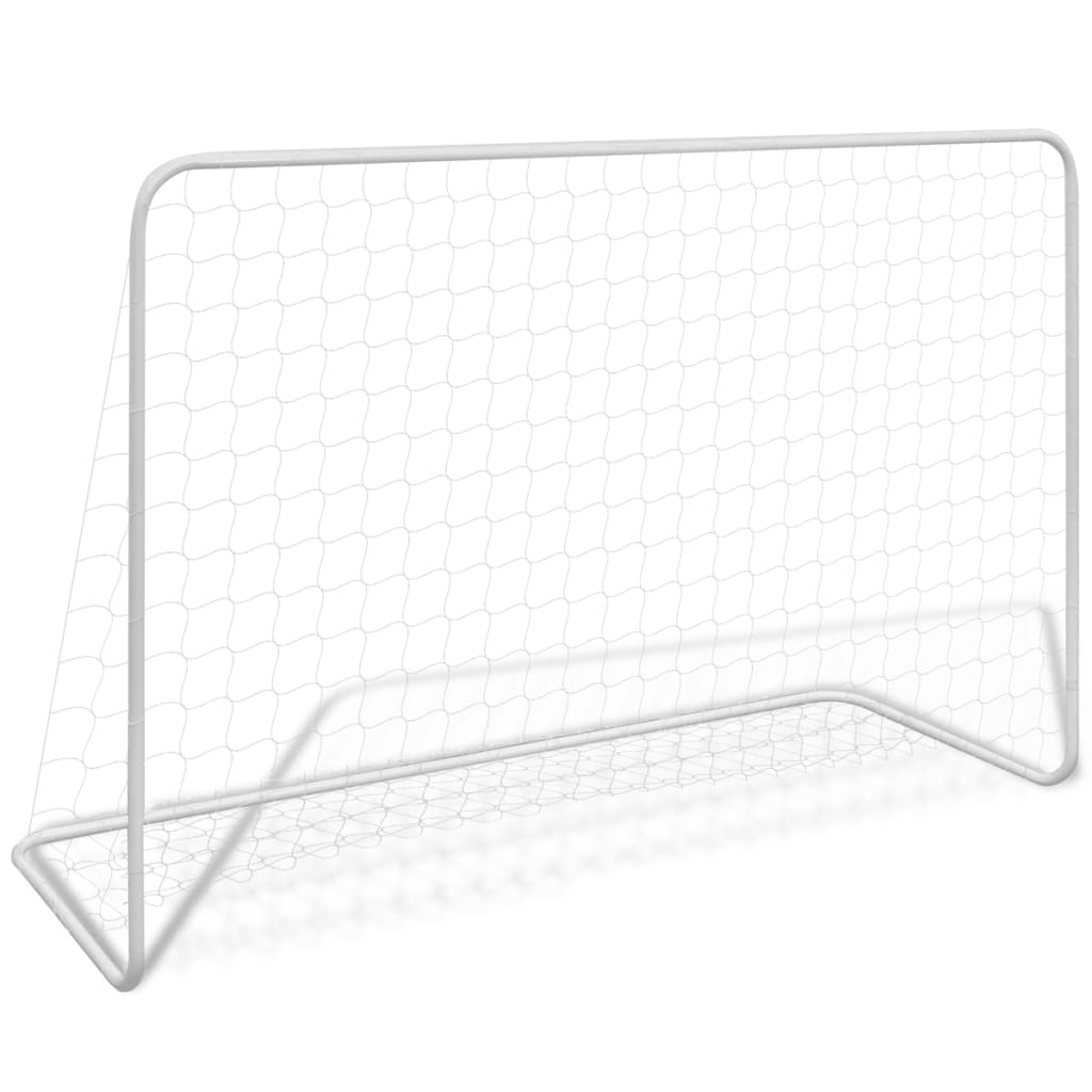 Voetbaldoelen 2 st met netten 182x61x122 cm staal wit