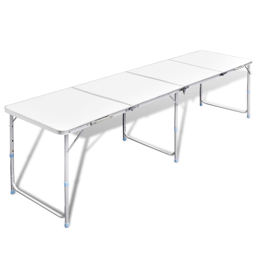 Campingtafel inklapbaar en verstelbaar in hoogte aluminium 180 x 60 cm