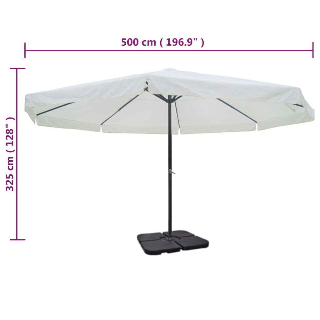 Parasol met draagbare voet aluminium ()