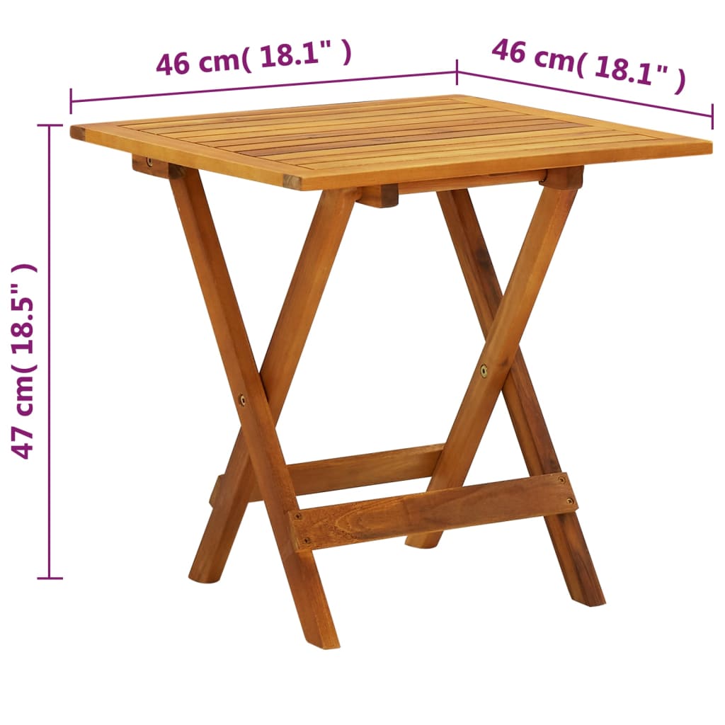 Bistrotafel 46x46x47 cm massief acaciahout wit