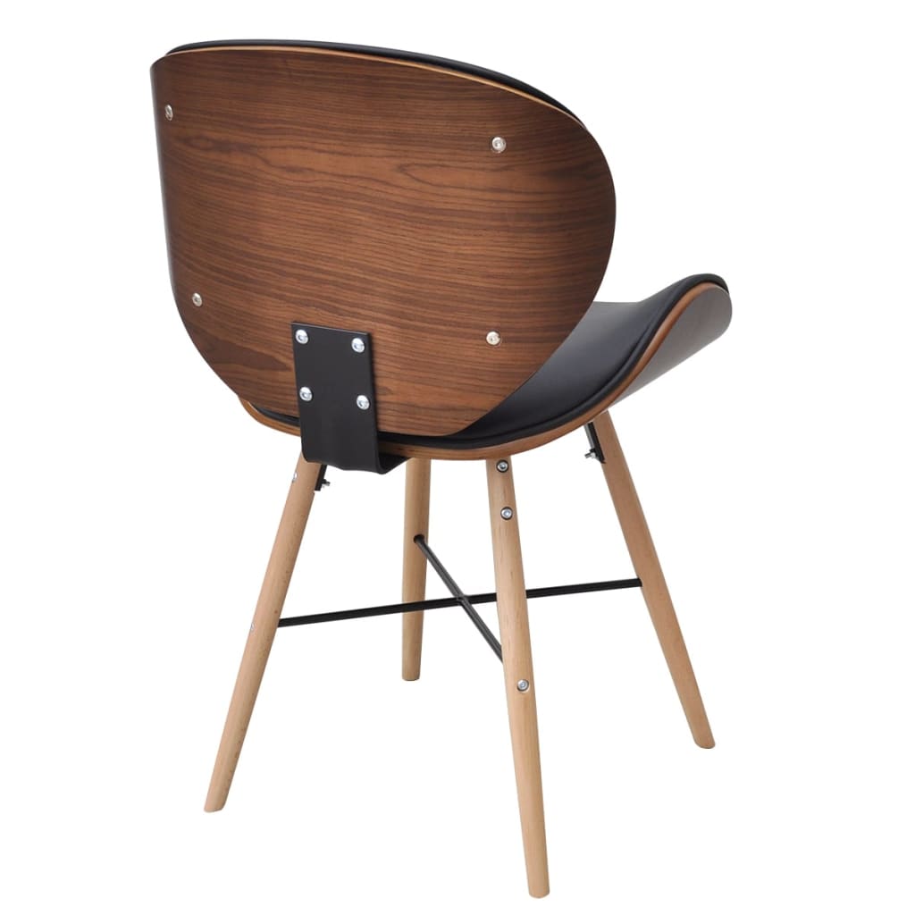 Eetkamerstoelen 4 st kunstleer gebogen hout