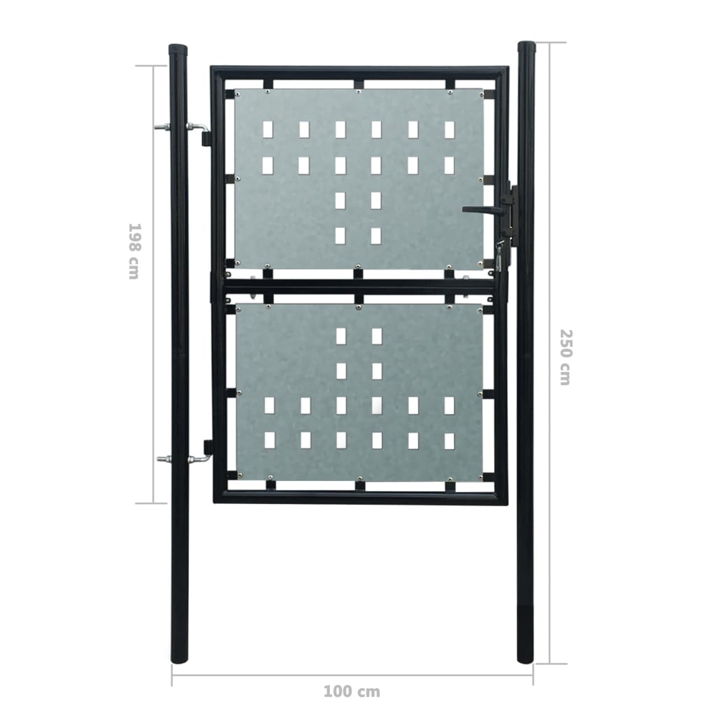 Poort enkel 300x225 cm zwart