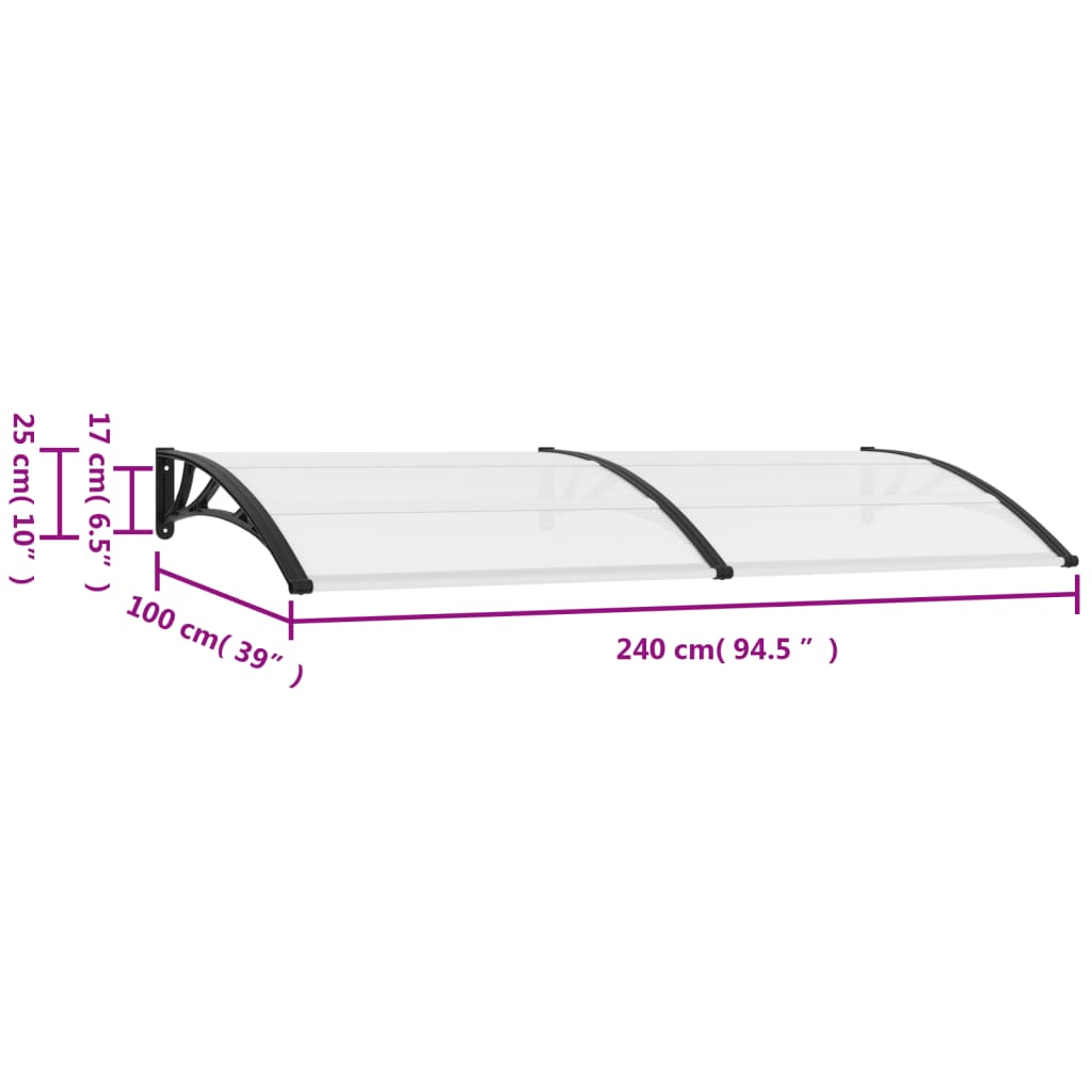 Deurluifel 150x100 cm polycarbonaat