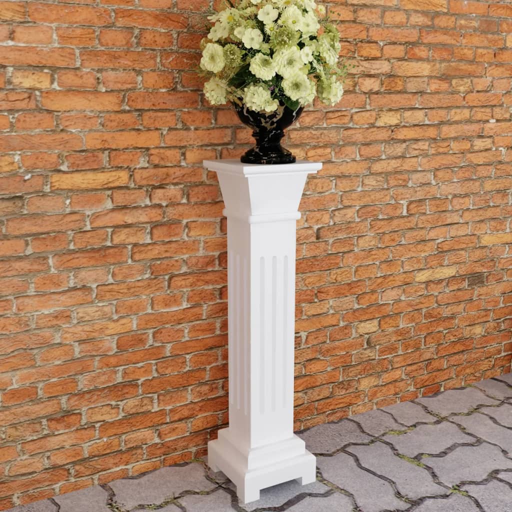 Plantenstandaard klassieke zuil vierkant 17x17x66 cm MDF hout