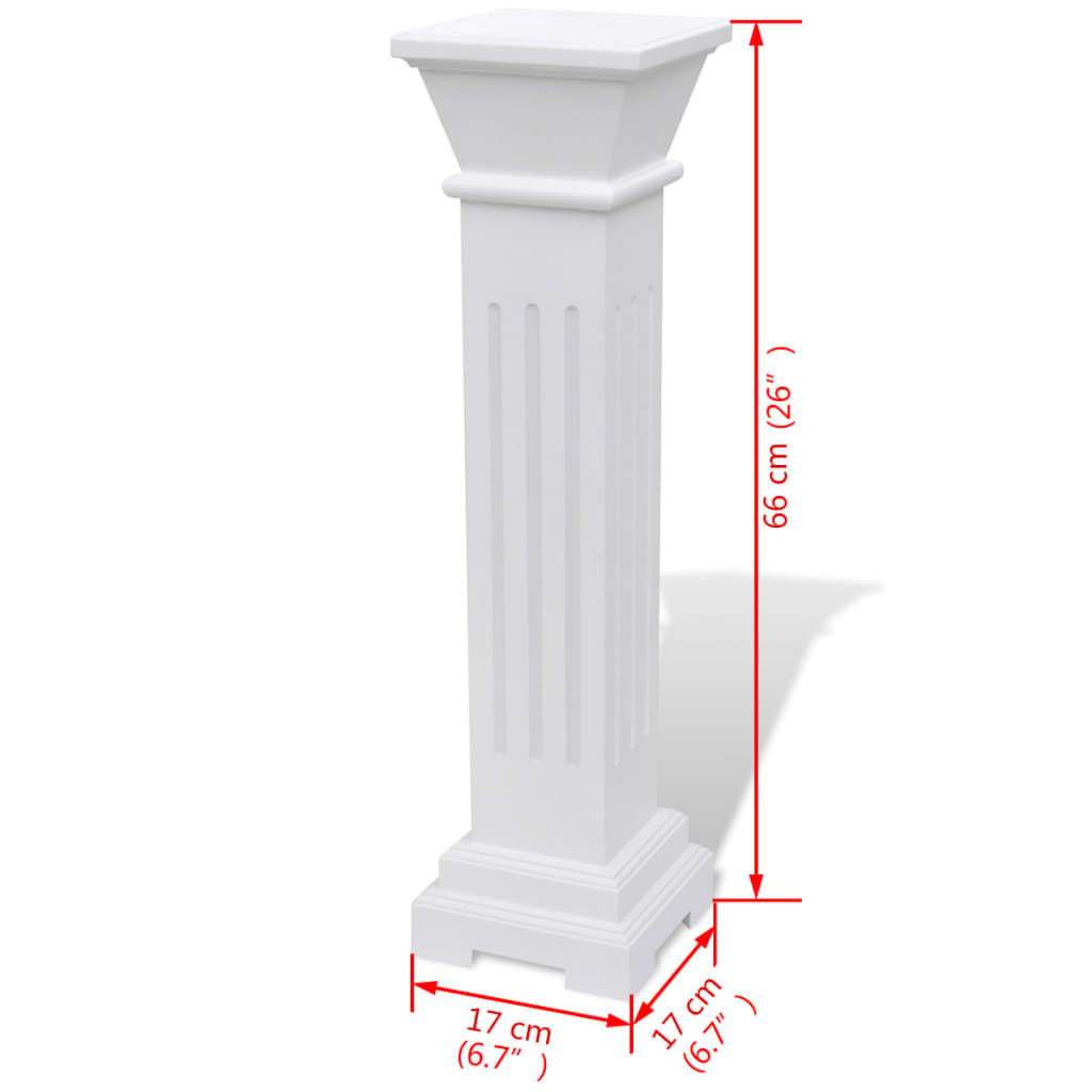 Plantenstandaard klassieke zuil vierkant 17x17x66 cm MDF hout