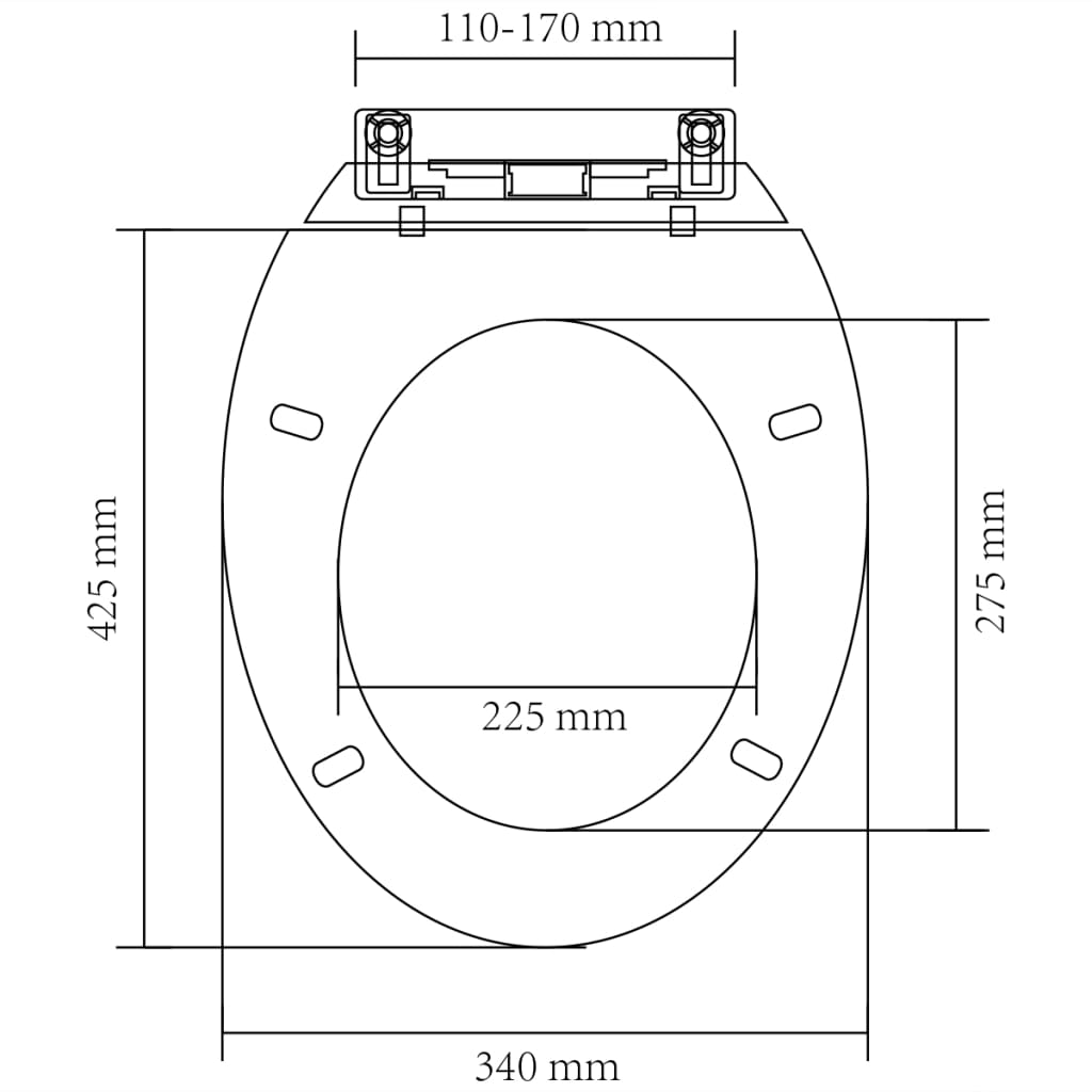 Toiletbril soft-close vierkant wit