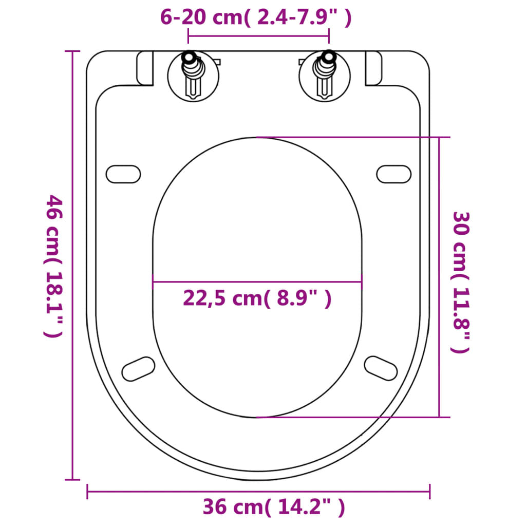 Toiletbril soft-close met quick-release ontwerp