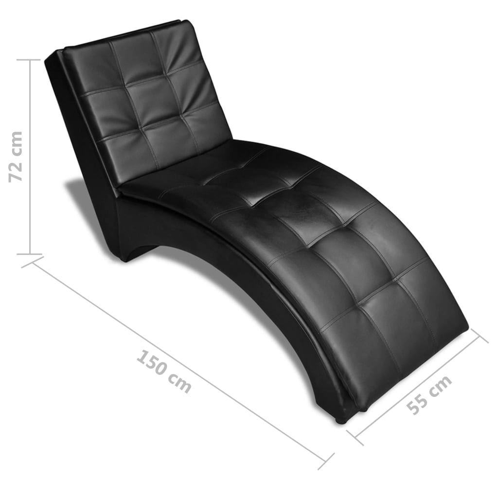 Chaise longue met kussen kunstleer