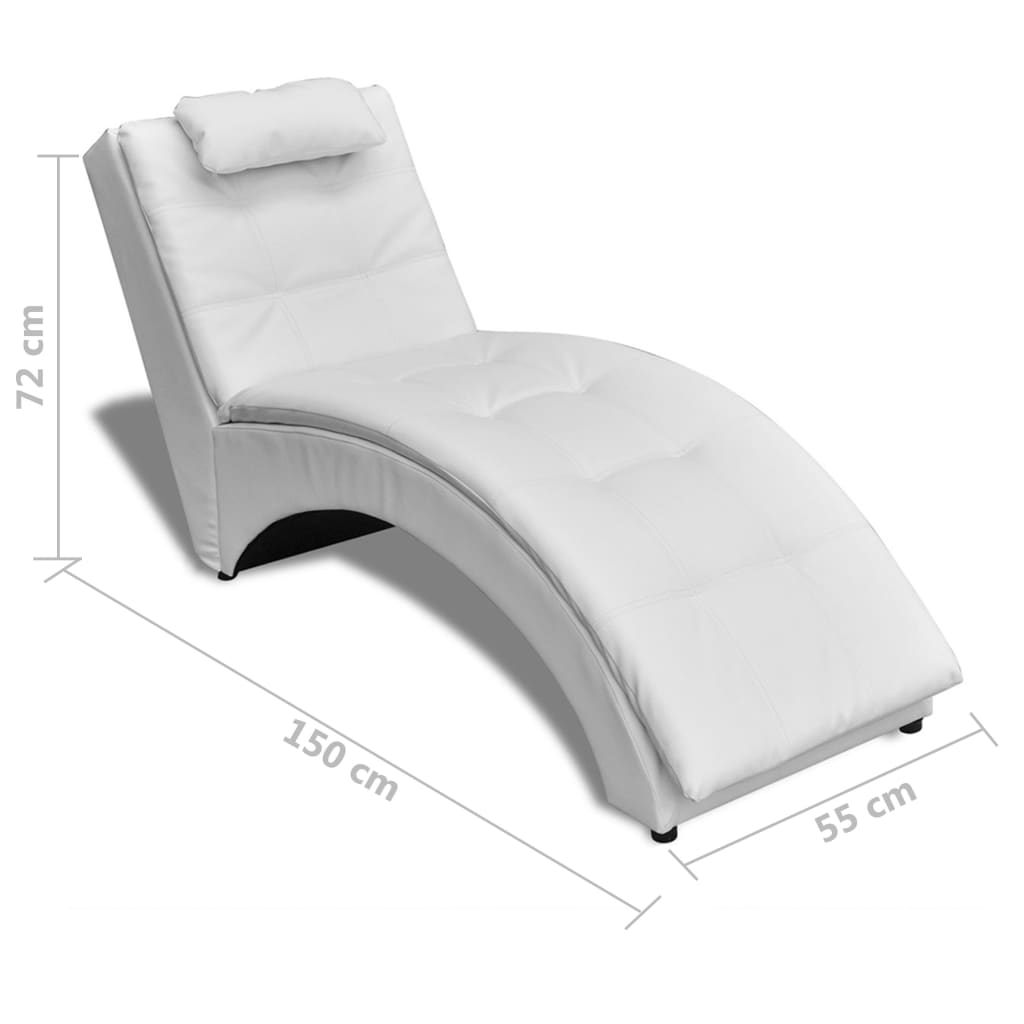 Chaise longue met kussen kunstleer