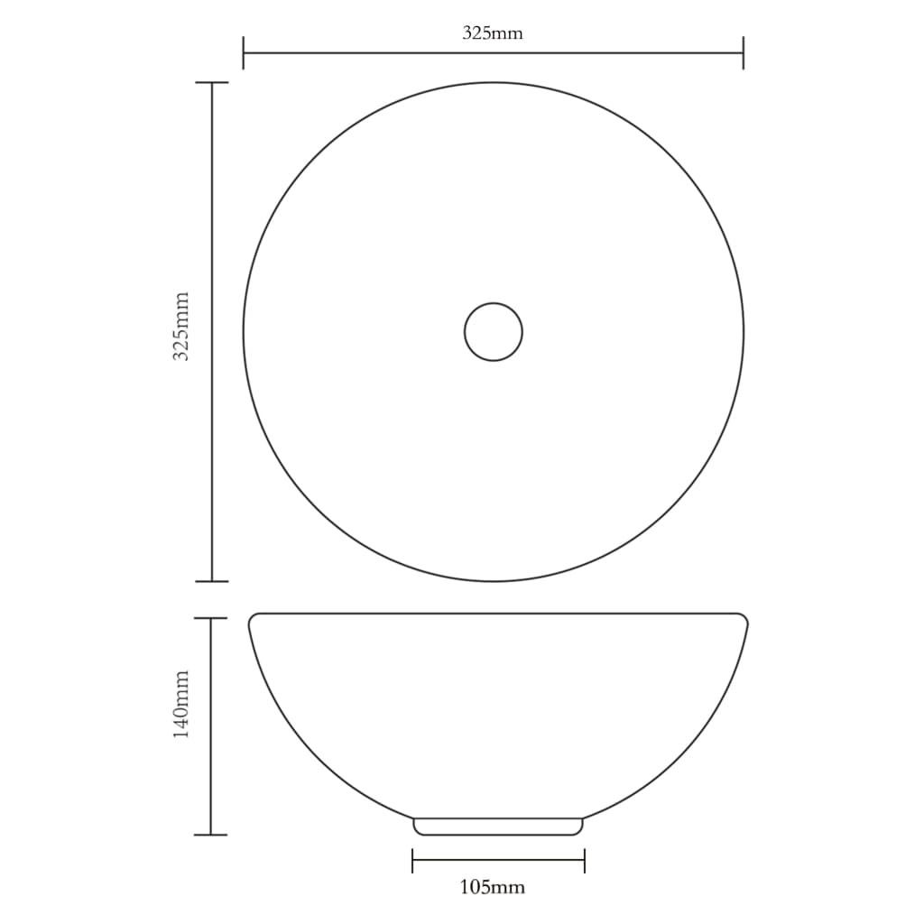 Wastafel rond keramiek wit