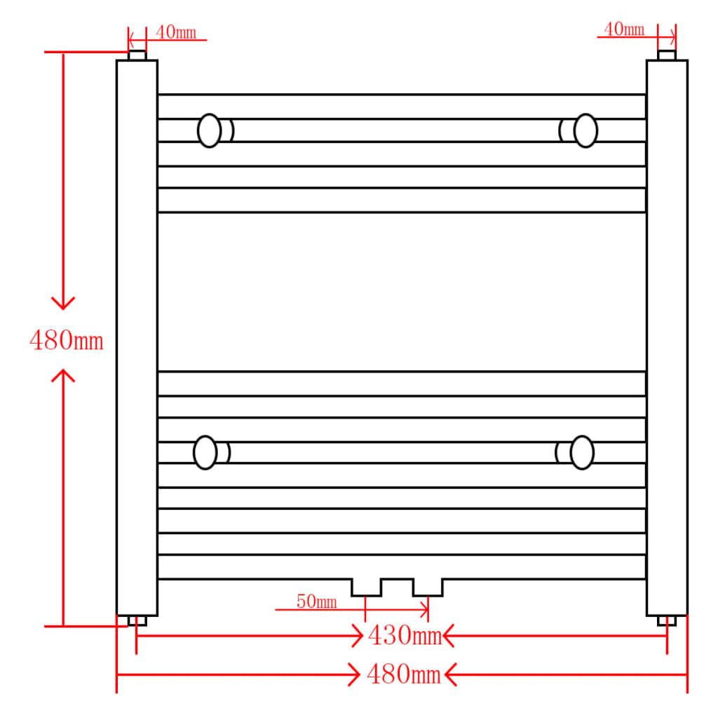 Radiator / handdoekenrek recht 500x1160 mm