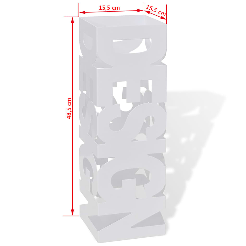 Paraplu- en wandelstokhouder vierkant + tekst staal 48,5 cm