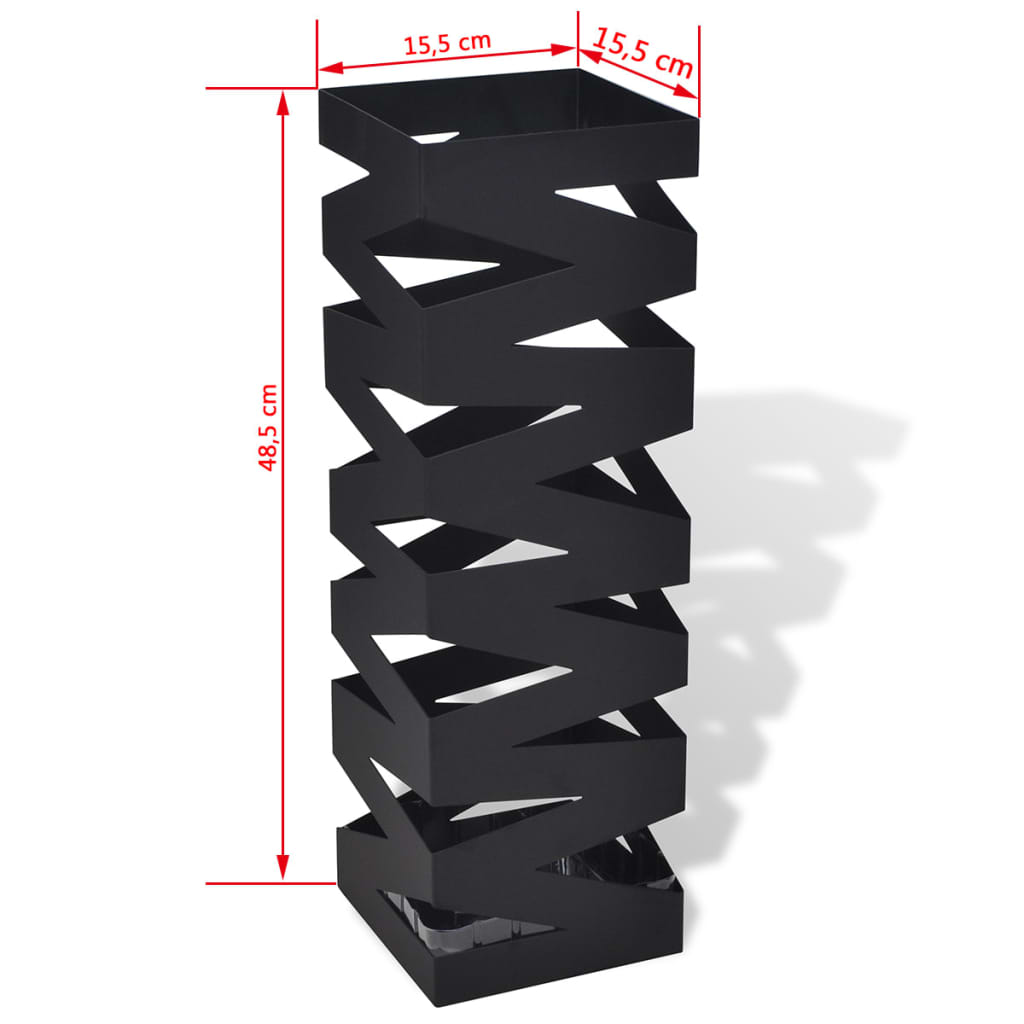 Paraplu- en wandelstokhouder vierkant + tekst staal 48,5 cm