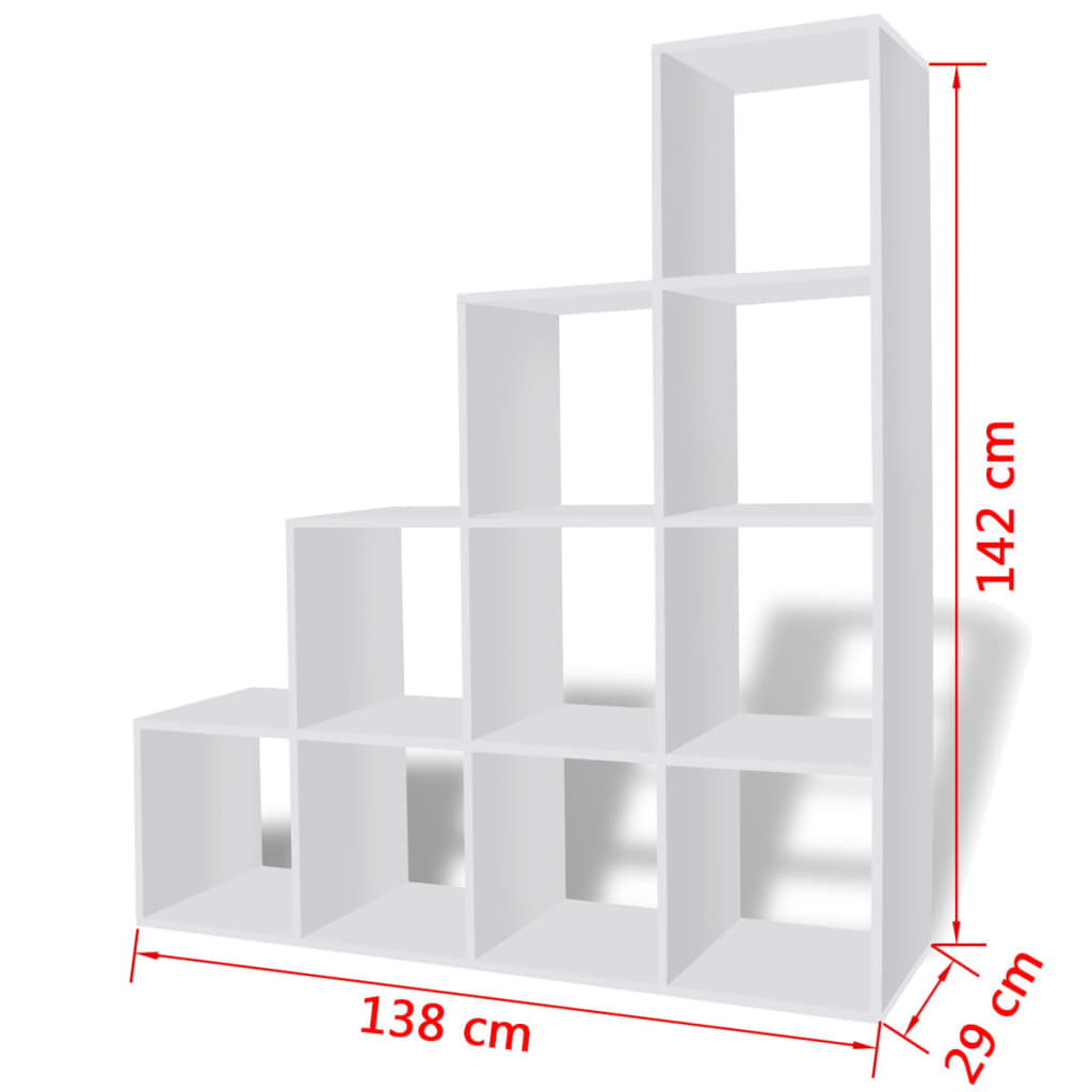 Boekenkast/presentatiemeubel trapvormig 142 cm eikenkleur