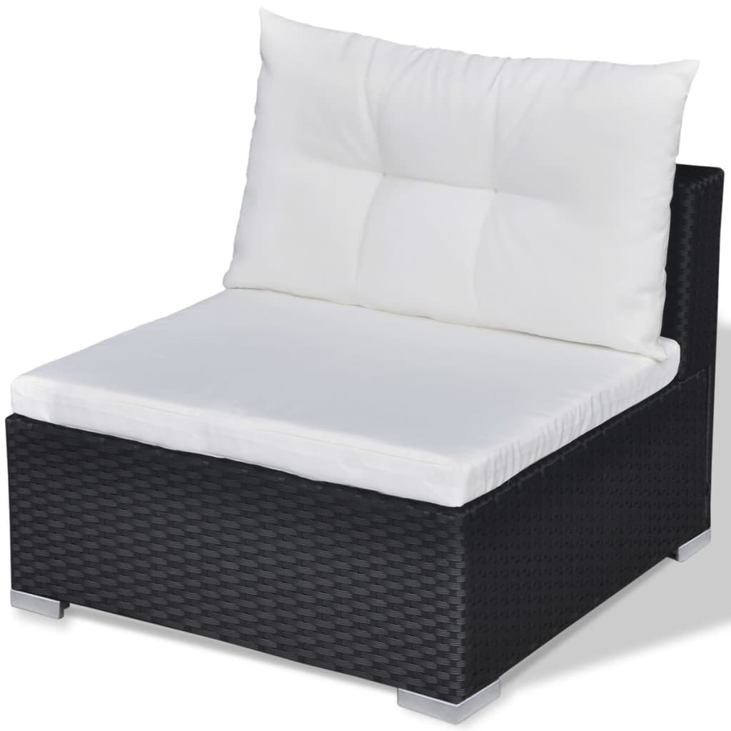 10-delige Loungeset met kussens poly rattan