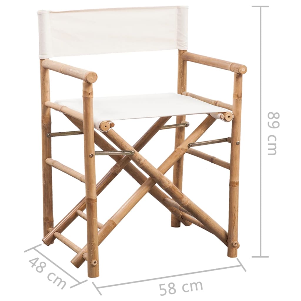 Regisseursstoelen 2 st inklapbaar bamboe en canvas