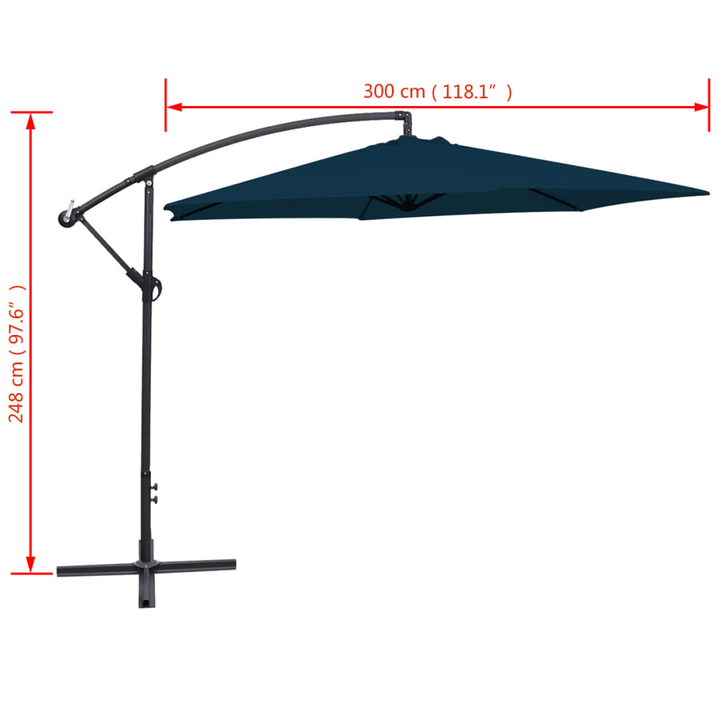 Zweefparasol met aluminium paal 300 cm