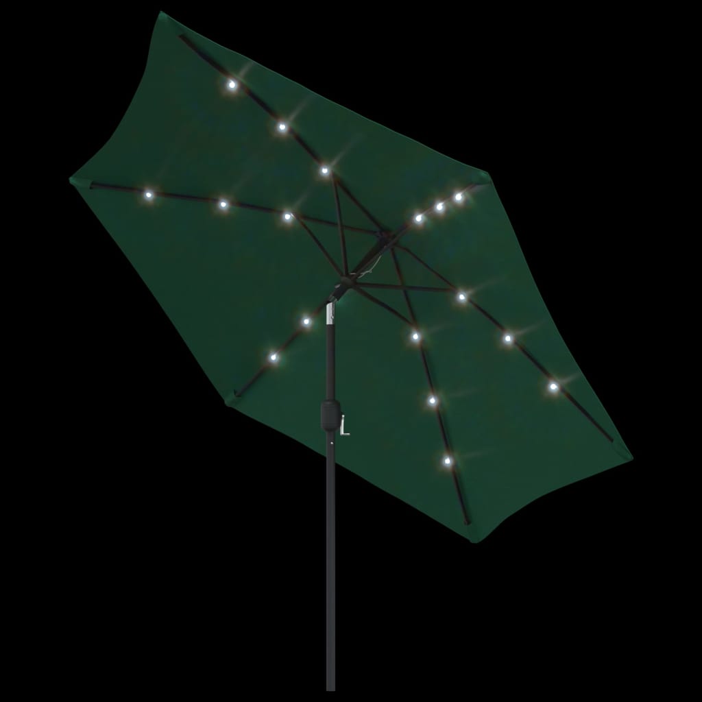 Parasol met LED-verlichting en stalen paal 300 cm