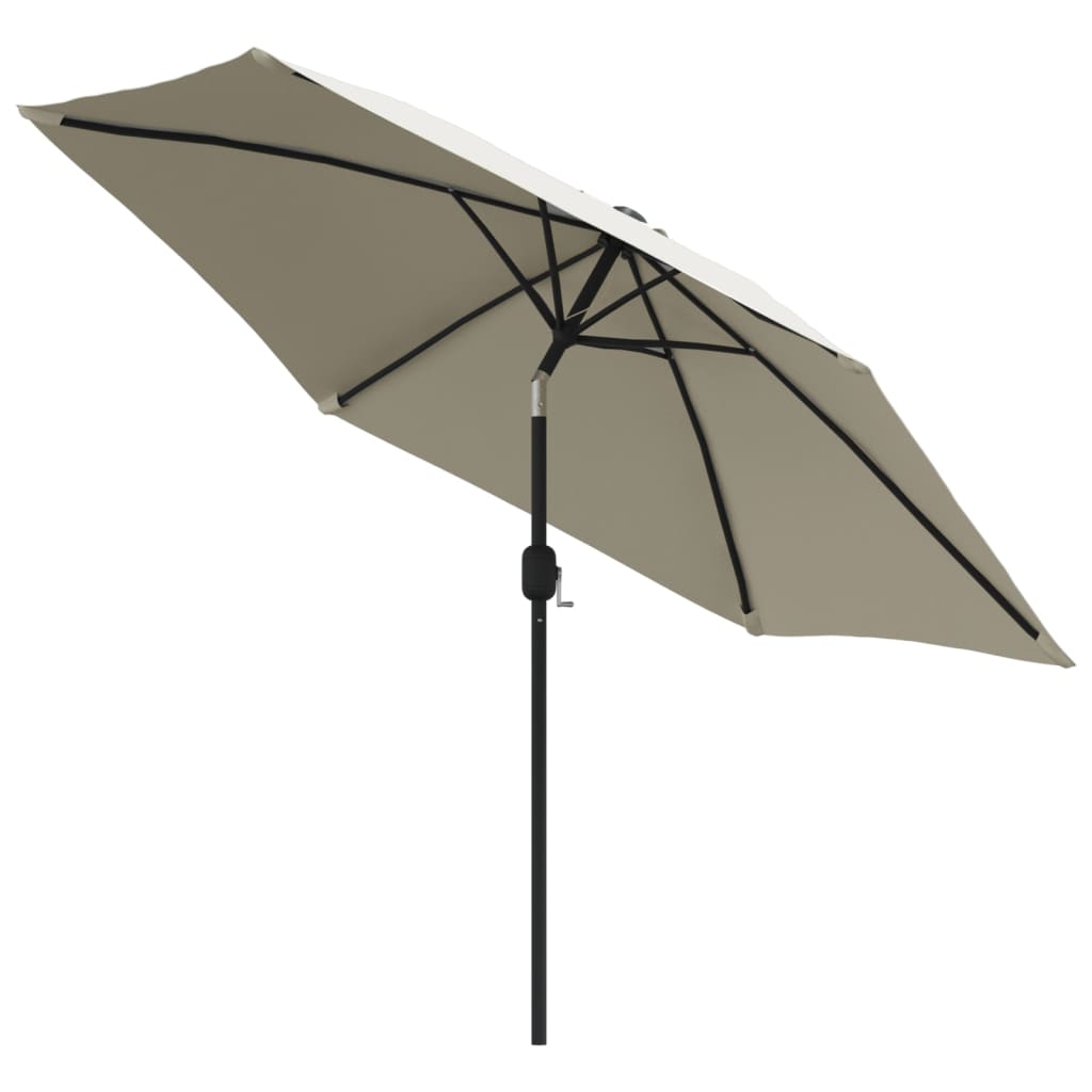 Parasol met LED-verlichting en stalen paal 300 cm