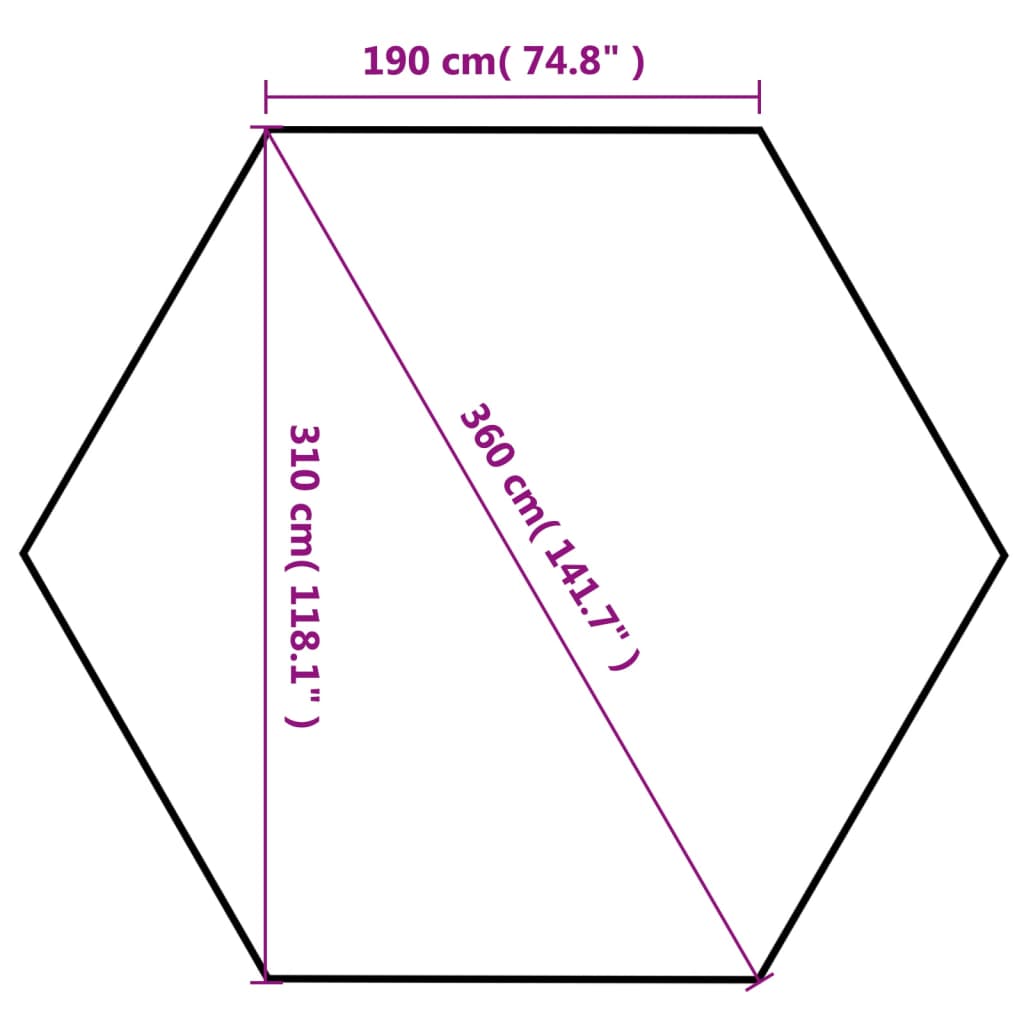 Partytent pop-up zeshoekig inklapbaar 3,6x3,1 m