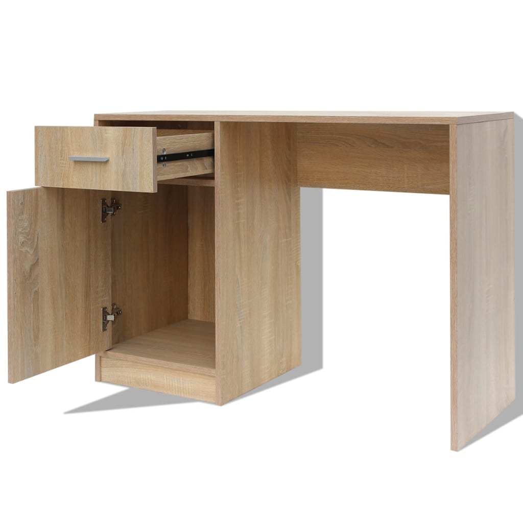 Bureau met kast en lade 100x40x73 cm bewerkt hout