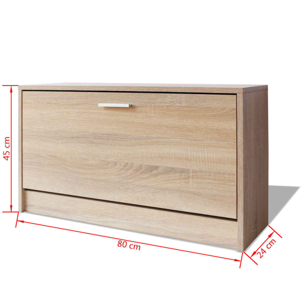 Schoenenbank 80x24x45 cm bewerkt hout