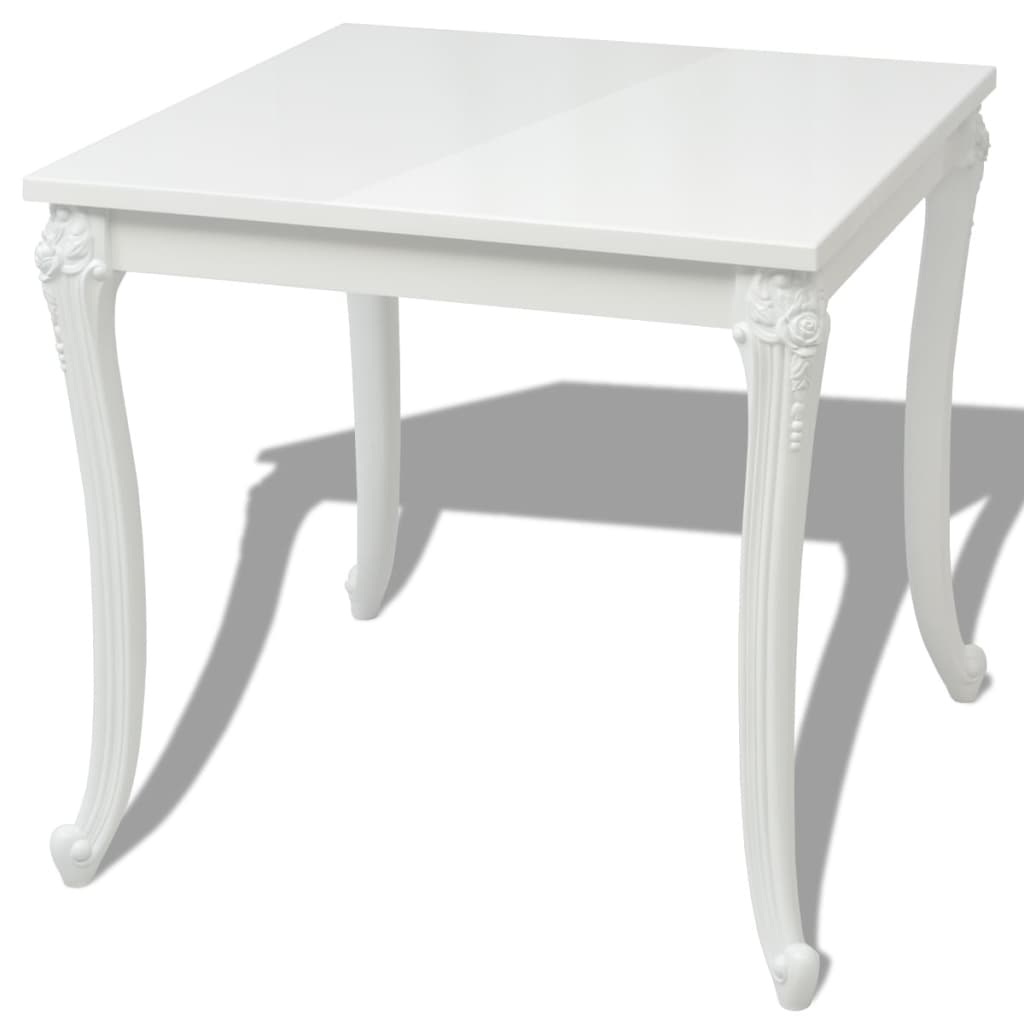 Eettafel 116x66x76 cm hoogglans wit