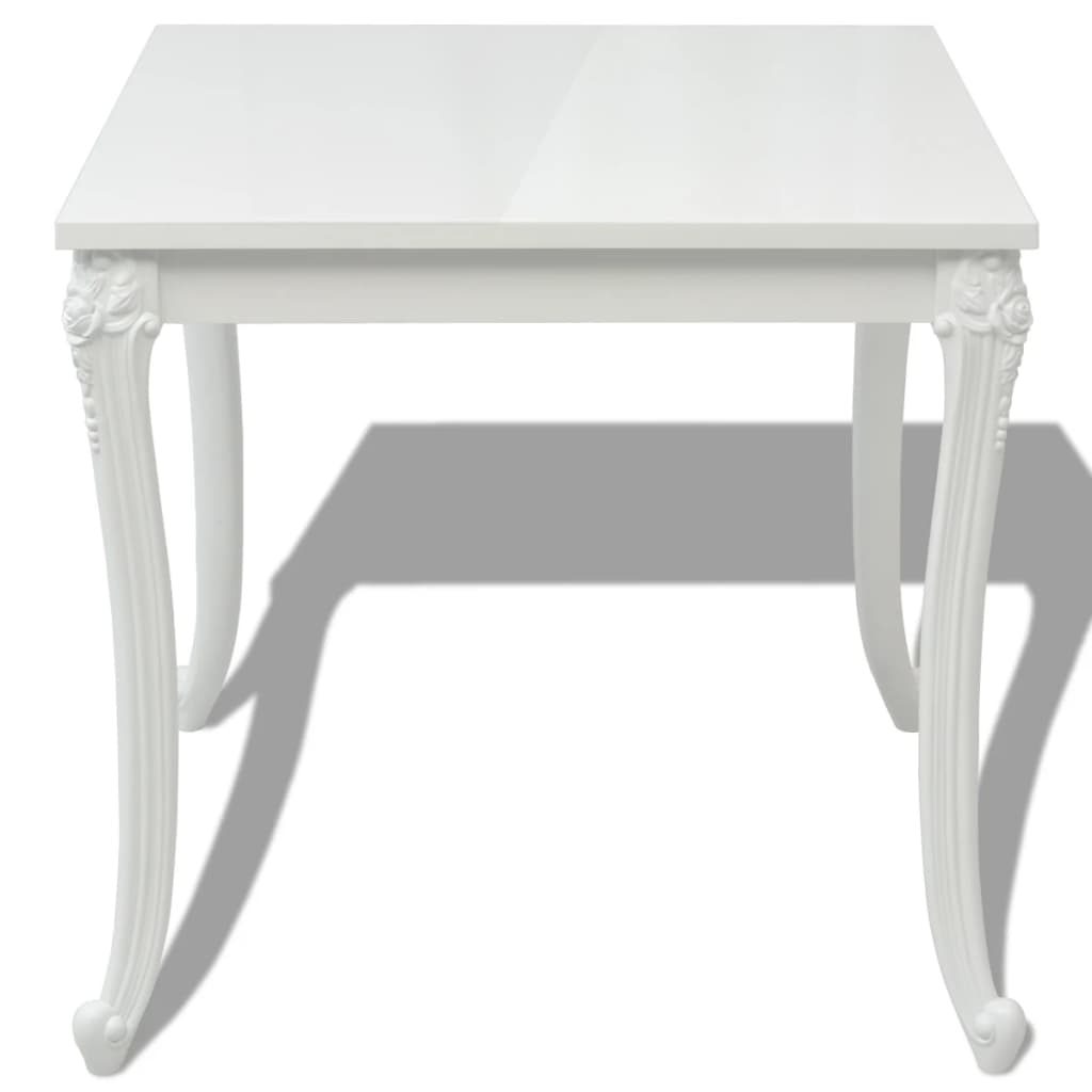 Eettafel 116x66x76 cm hoogglans wit