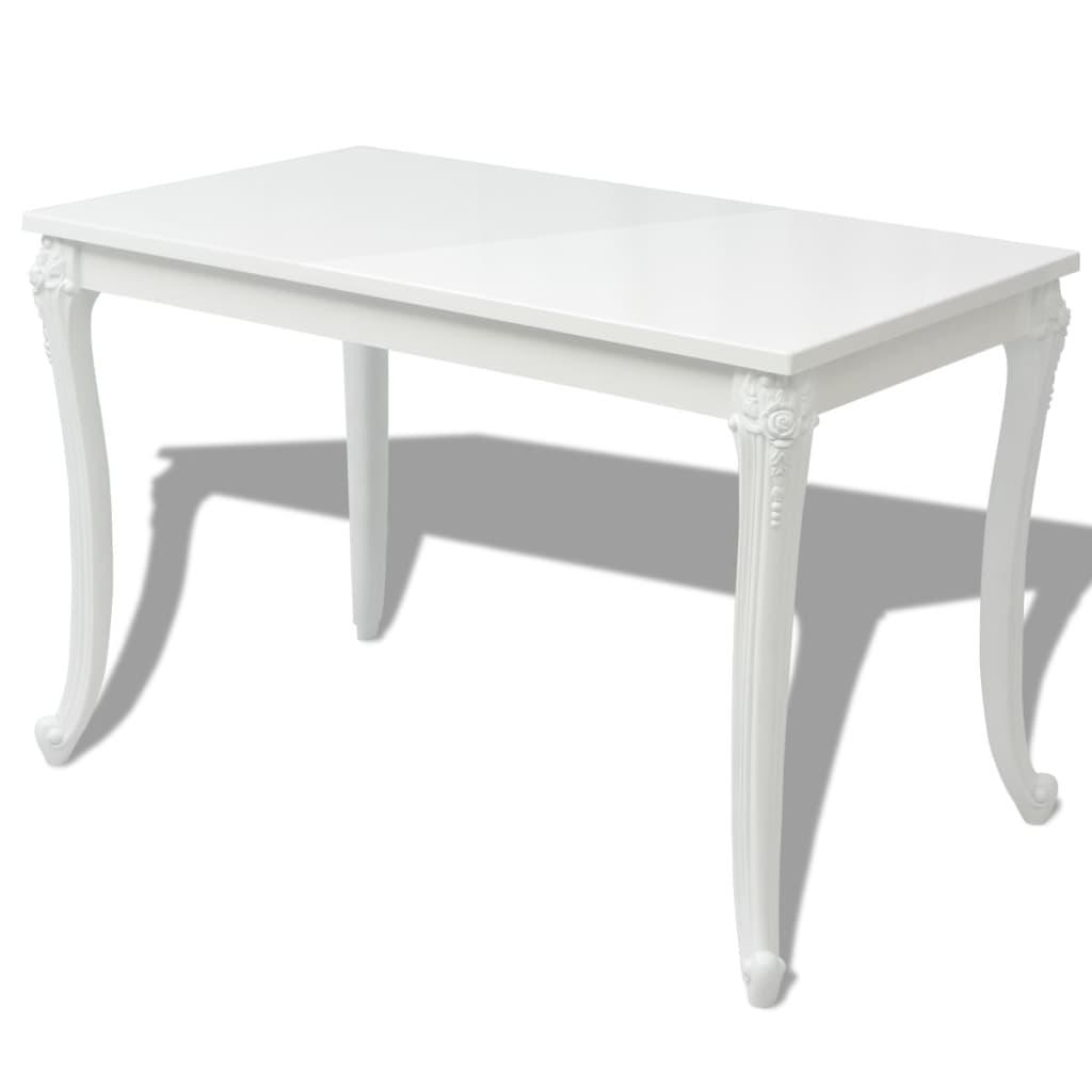 Eettafel 116x66x76 cm hoogglans wit