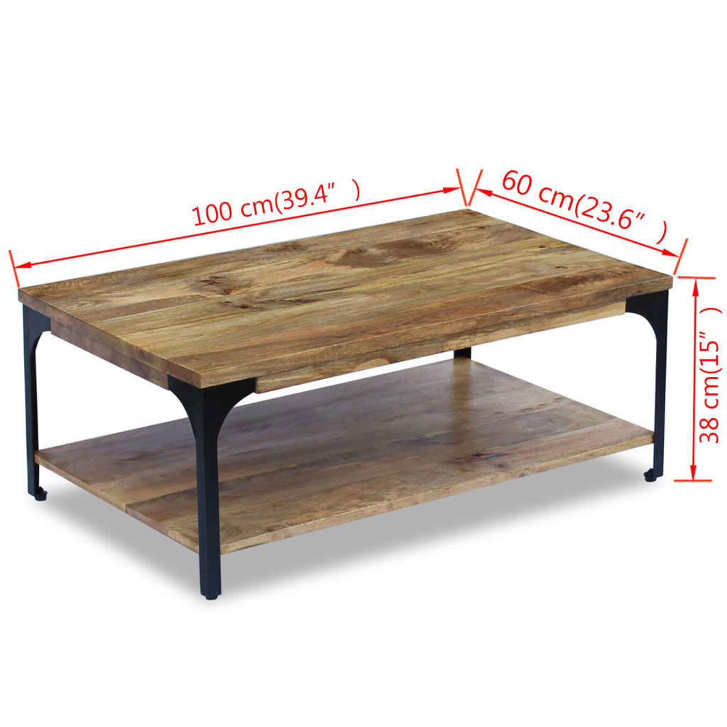 Salontafel 100x60x38 cm mangohout