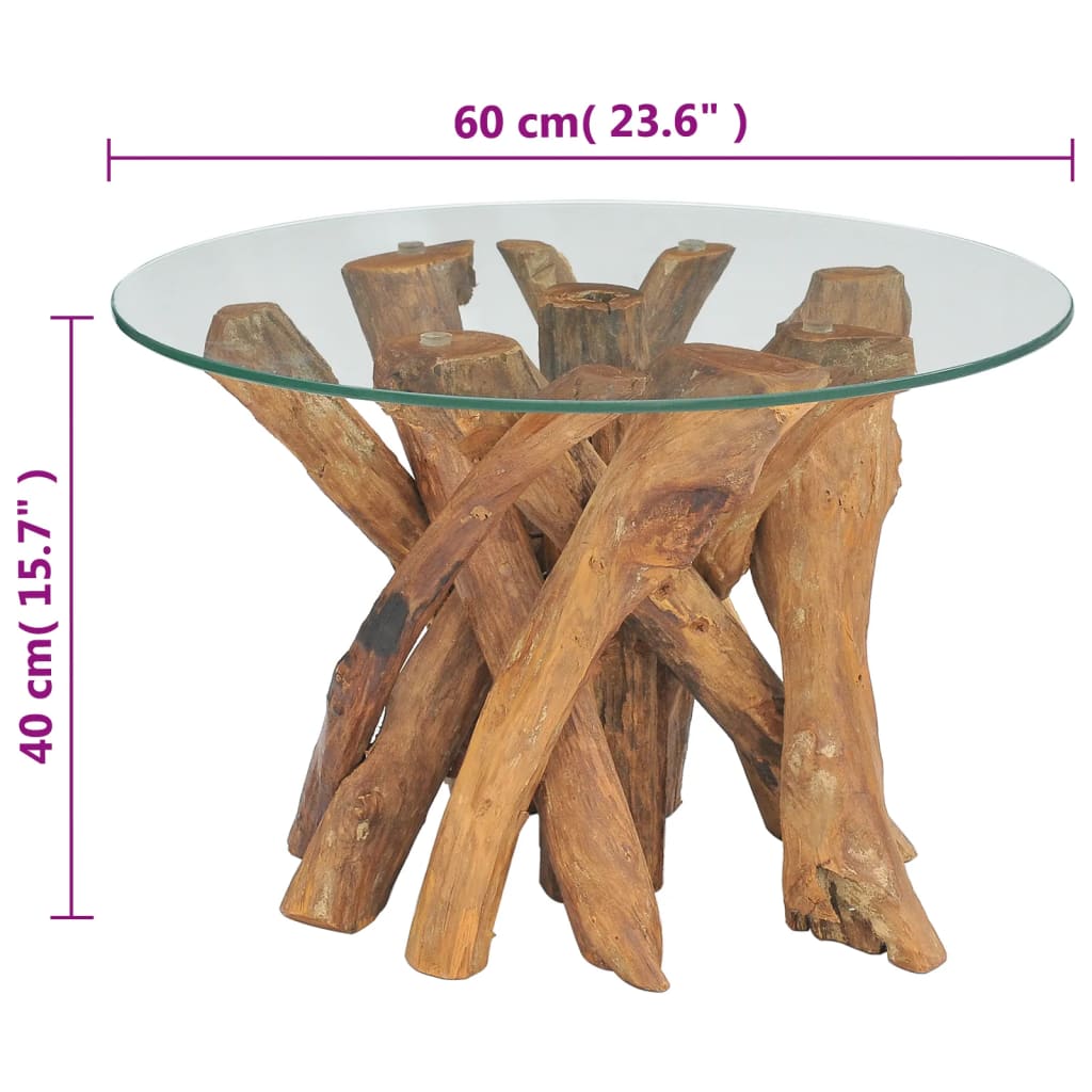 Salontafel 60 cm massief teak drijfhout