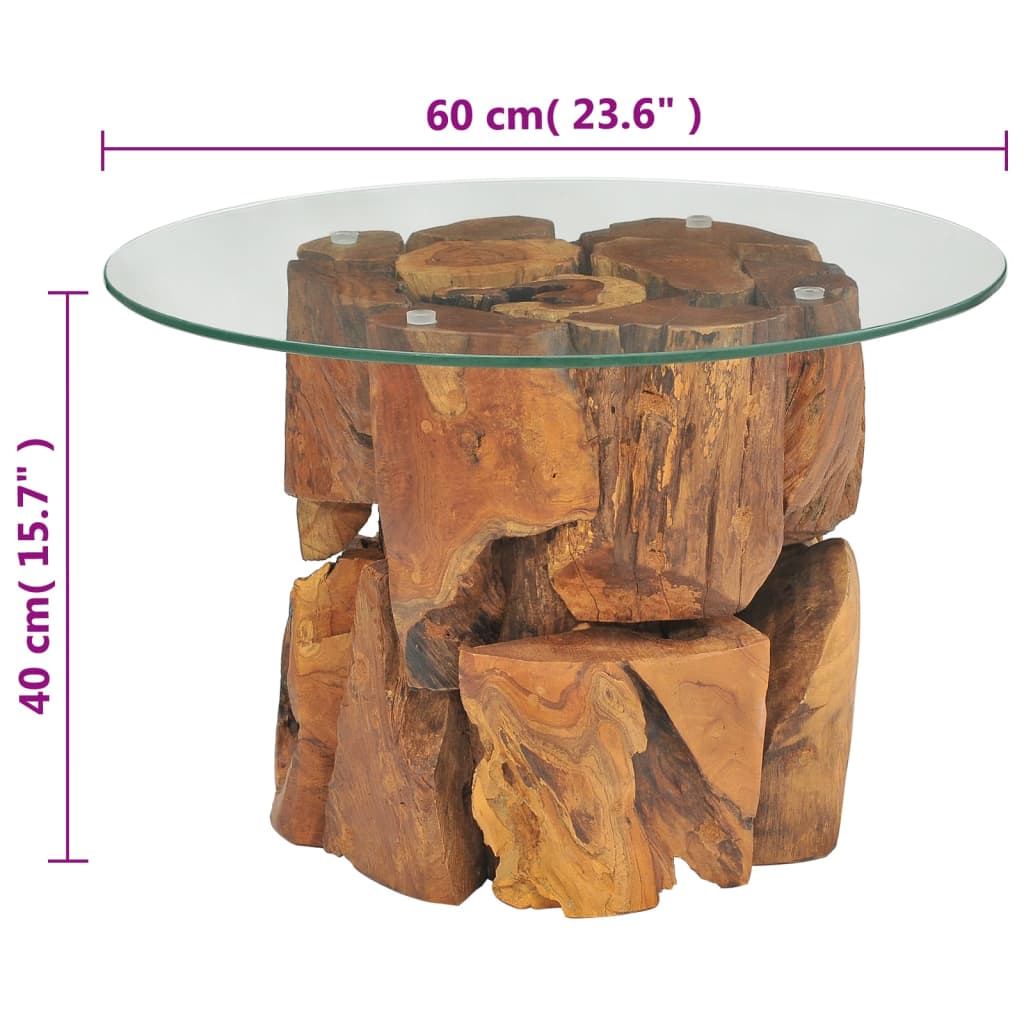 Salontafel 60 cm massief teak drijfhout