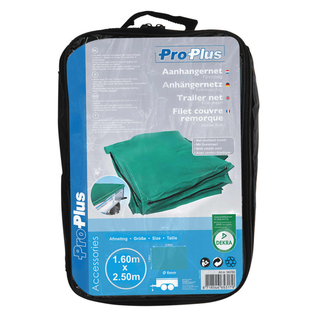 ProPlus aanhangernet fijnmazig met elastisch koord 2,5 x 4,5 m 340792