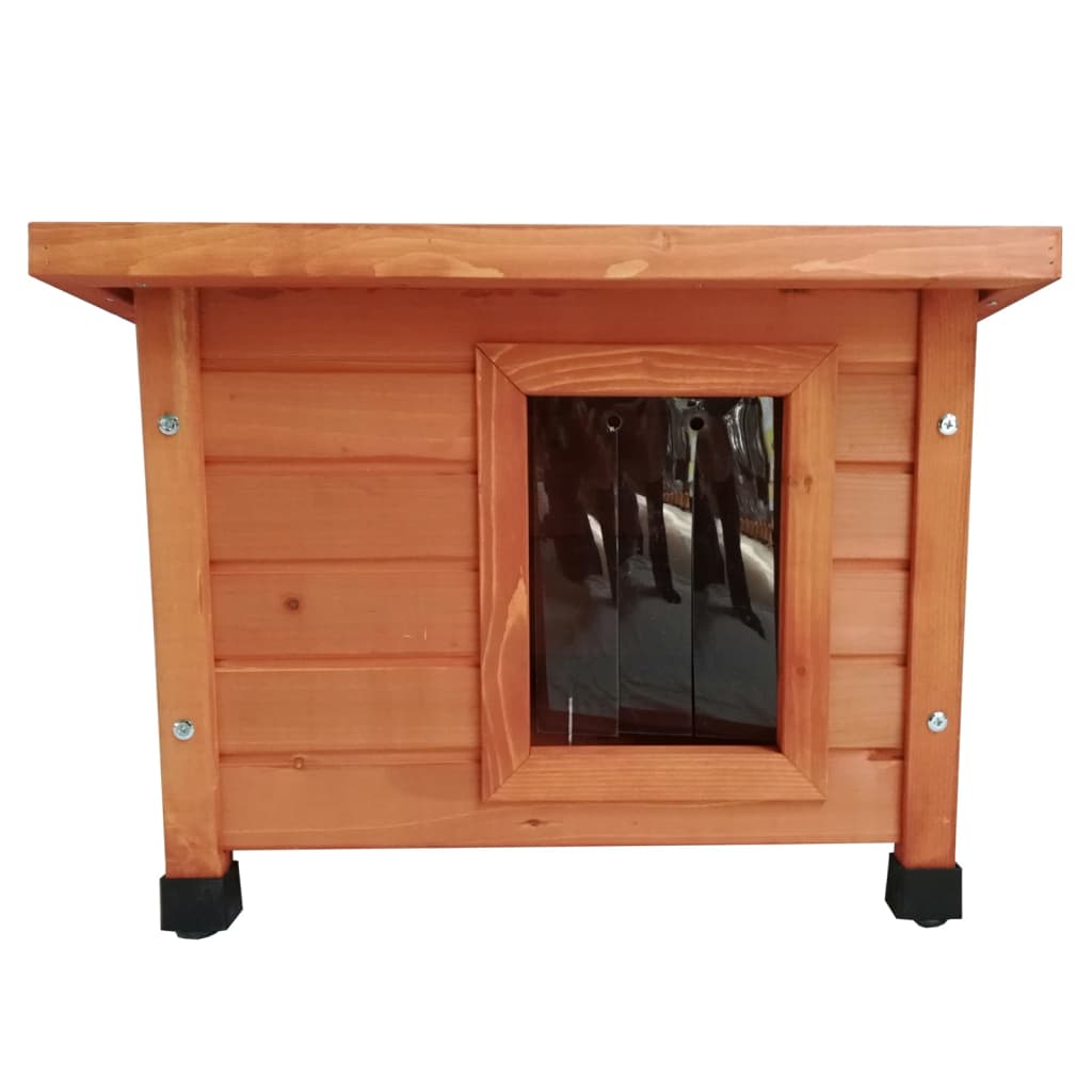 @Pet Kattenhok voor buiten 57x45x43 cm hout en wit