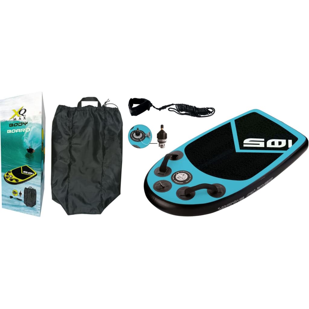 XQ Max Bodyboard 105x60x10 cm blauw en zwart