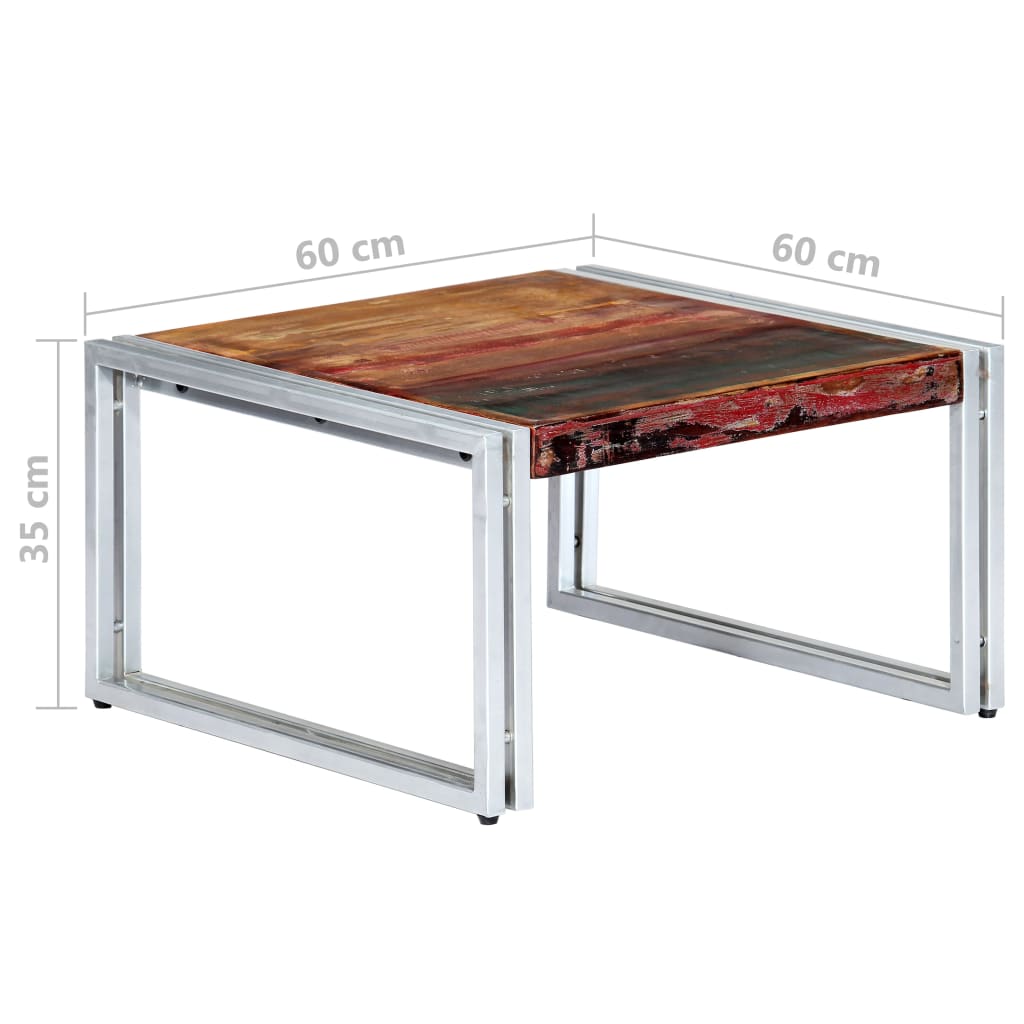 Salontafel 60x60x35 cm massief gerecycled hout