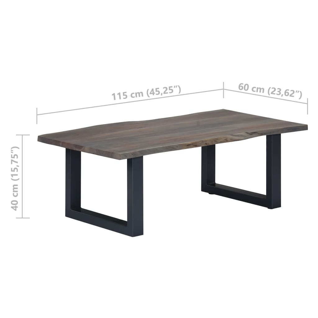 Salontafel met natuurlijke randen 60x60x40 cm acaciahout