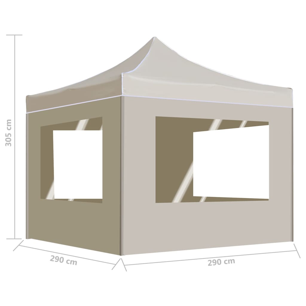 Partytent inklapbaar met wanden 4,5x3 m aluminium