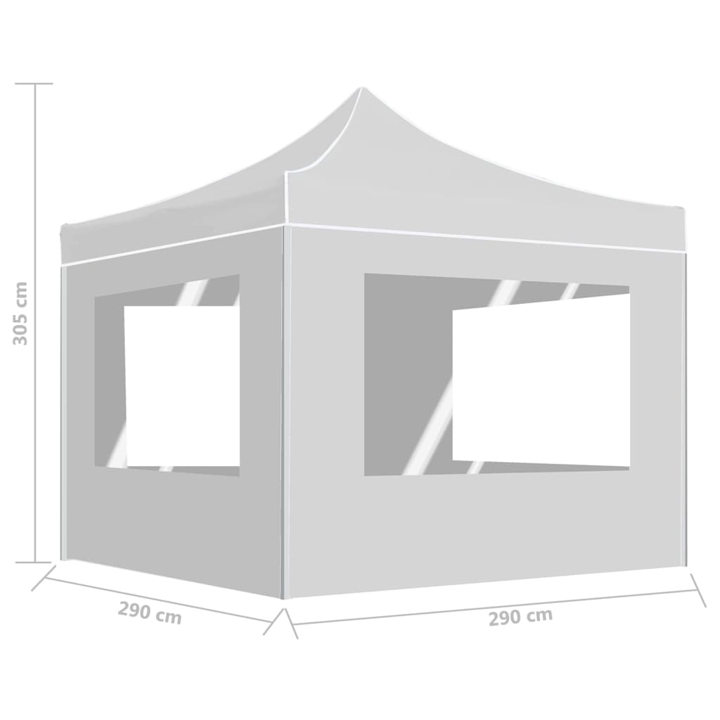 Partytent inklapbaar met wanden 4,5x3 m aluminium