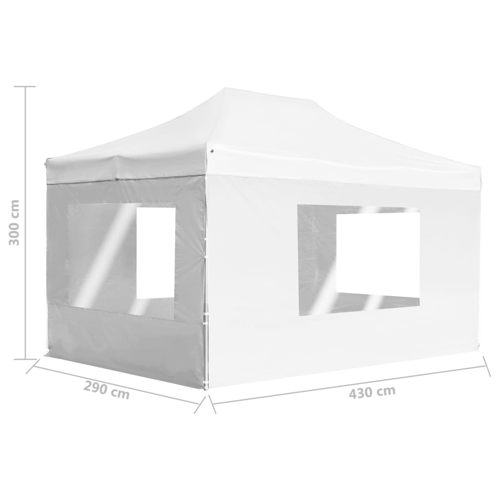 Partytent inklapbaar met wanden 4,5x3 m aluminium