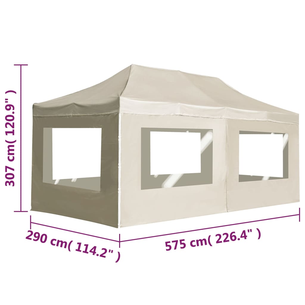 Partytent inklapbaar met wanden 4,5x3 m aluminium