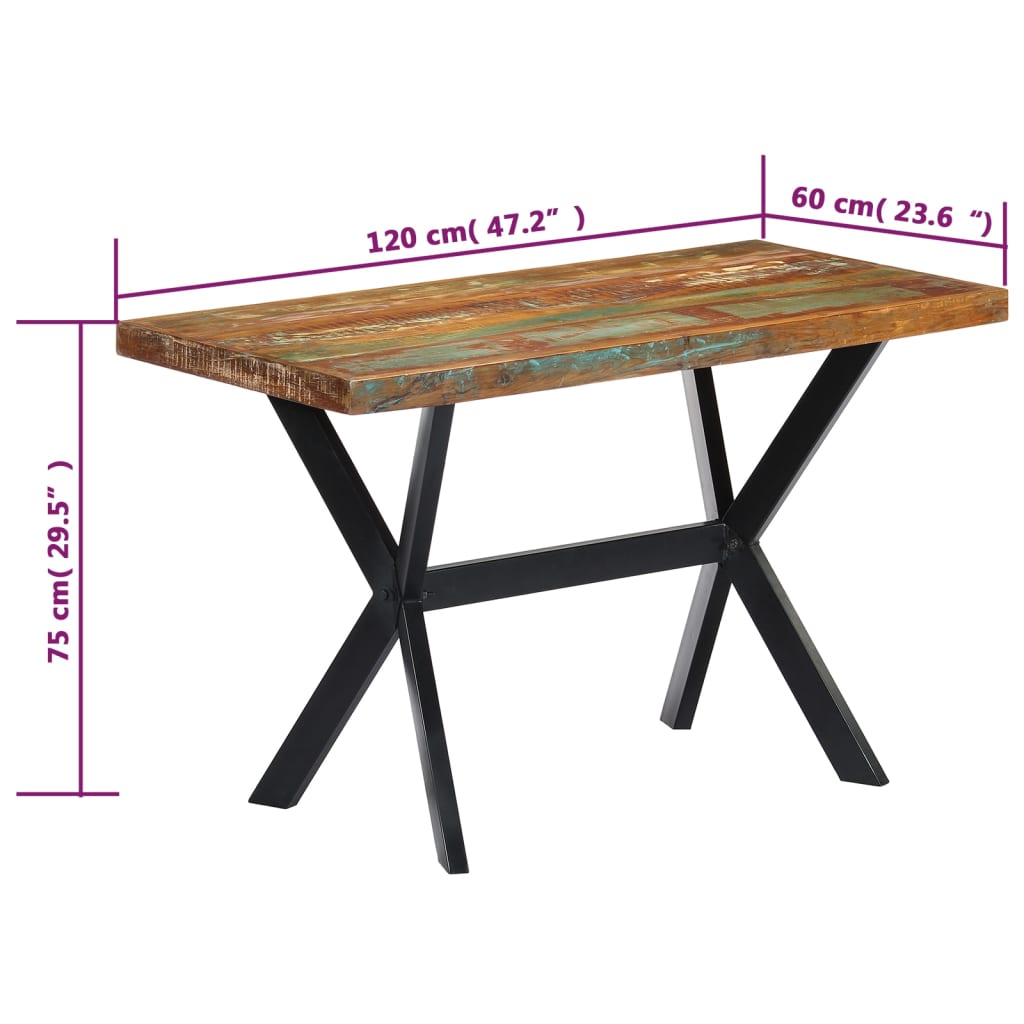 Eettafel 200x100x75 cm massief mangohout