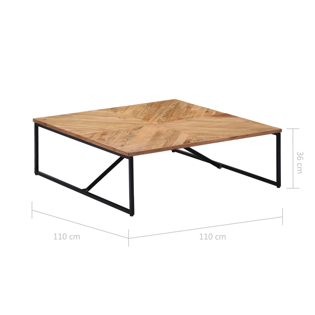 Salontafel 110x110x36 cm massief acaciahout