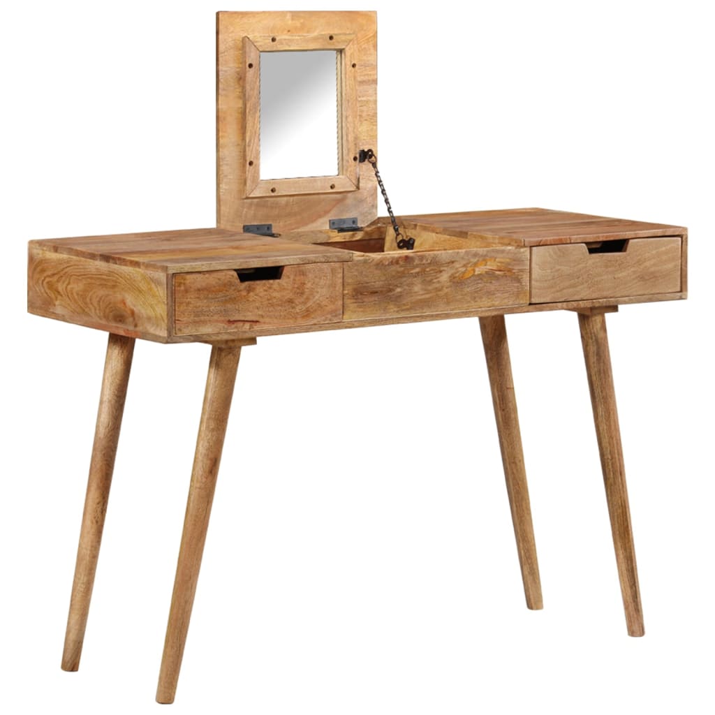 Kaptafel met spiegel 112x45x76 cm massief gerecycled hout