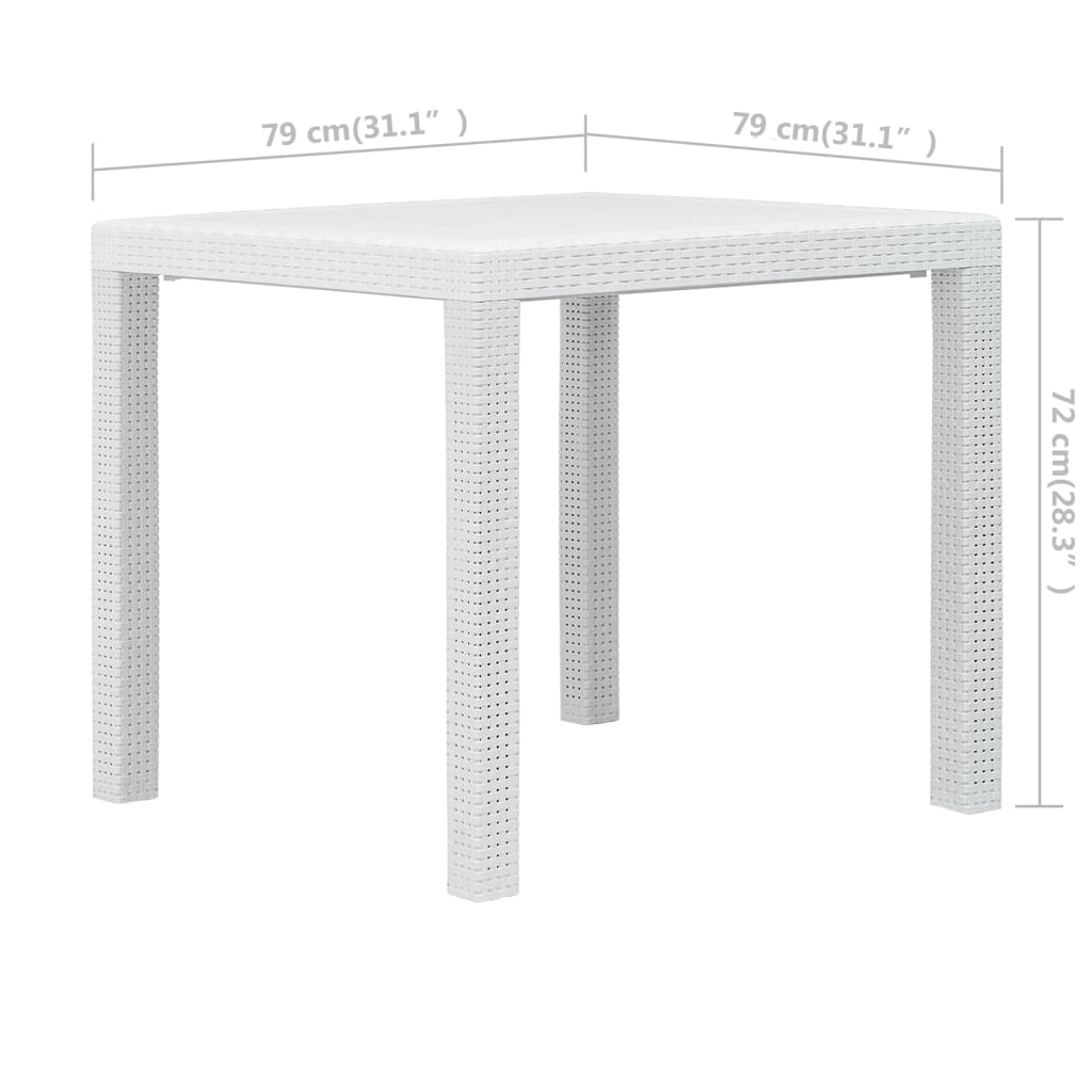 Tuintafel 79x79x72 cm rattan-look kunststof