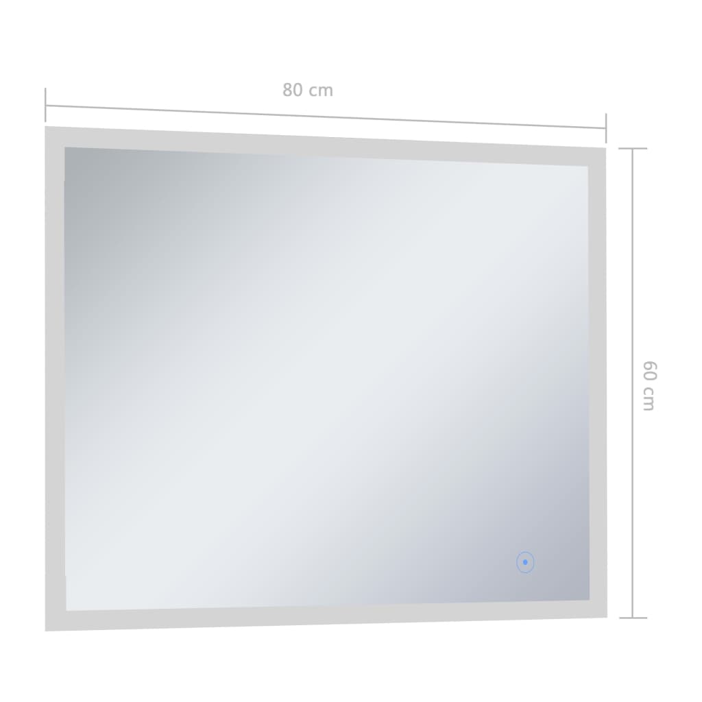 Badkamerspiegel LED met aanraaksensor 60x50 cm