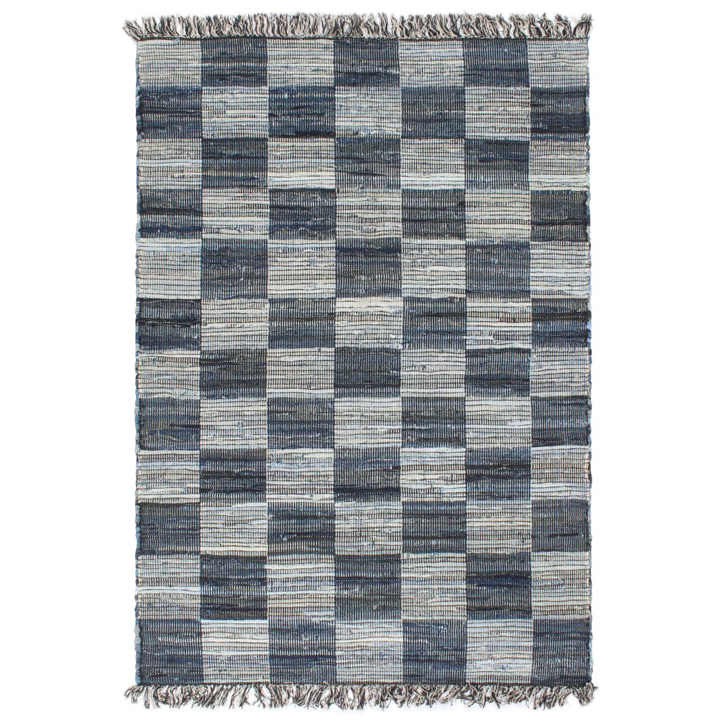 Vloerkleed chindi handgeweven 120x170 cm denim