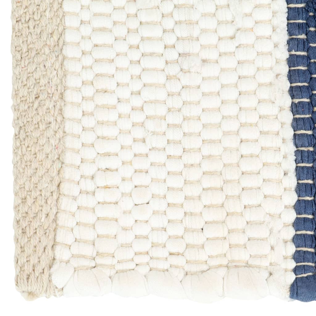 Placemats 6 st chindi gestreept 30x45 cm blauw en wit