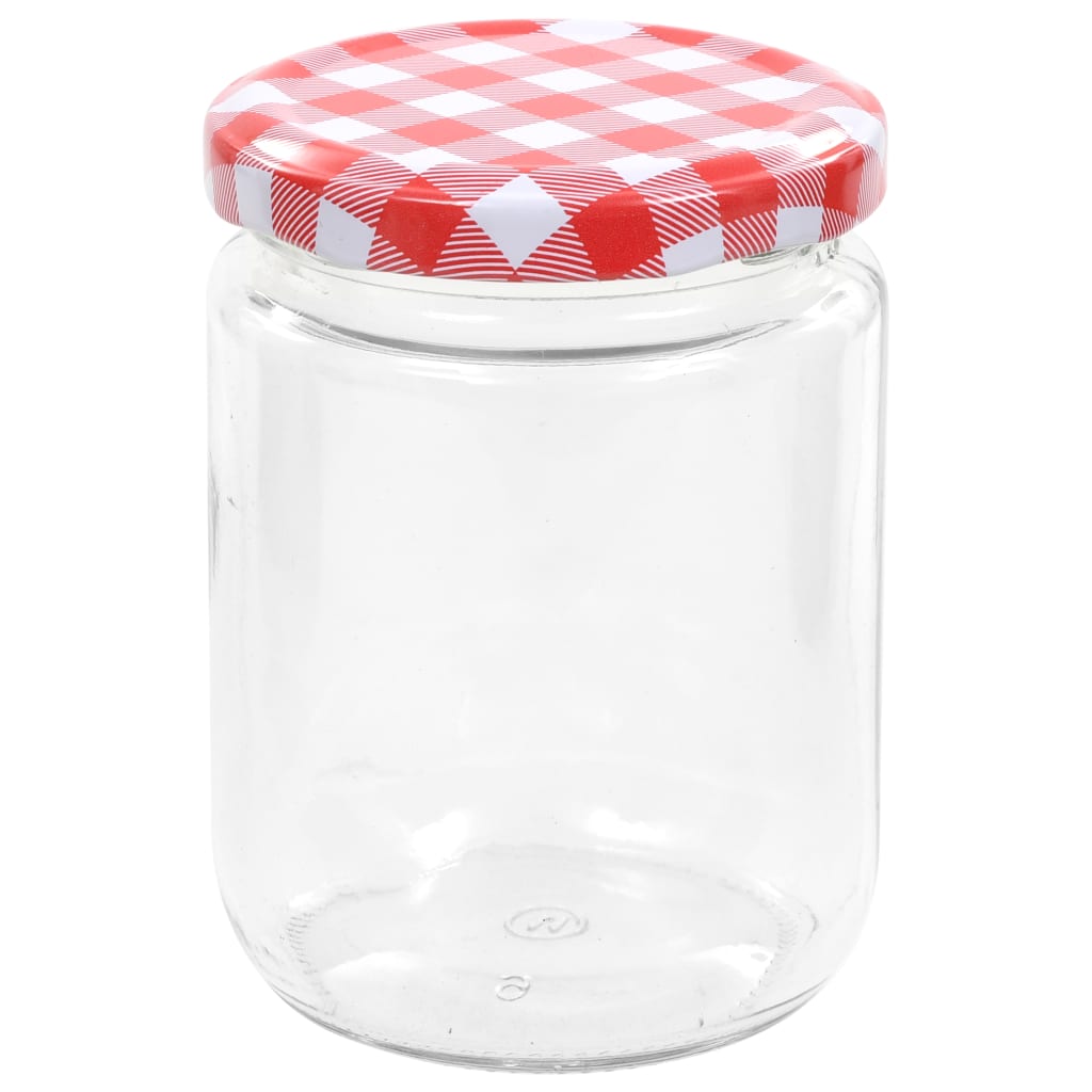 Jampotten met rode deksels 48 st 230 ml glas